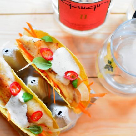 GauGin II - Taco met wortel-venkelsalade en gebakken roodbaars