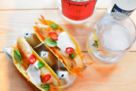 GauGin II - Taco met wortel-venkelsalade en gebakken roodbaars