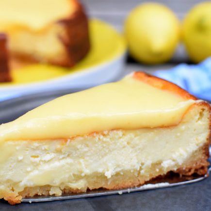 Gebakken cheesecake met citroen en lemoncurd