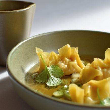 Dimsum van kalfsvlees en inktvis - Wontonsoep