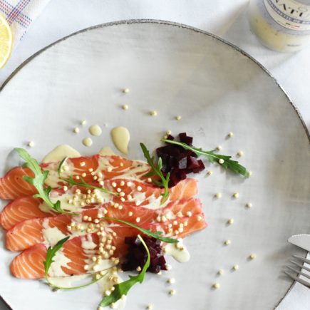 Gemarineerde zalm met rode biet