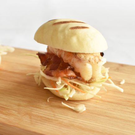 Steamed buns met buikspek en langoustine - Njomy