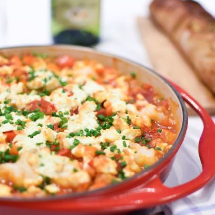 Vispannetje met paprika, kikkererwten en feta - Bewuste Visweek