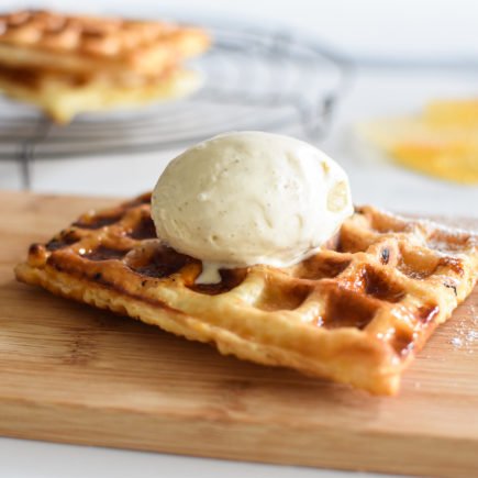 Tarte Tatin wafels met vanille ijs