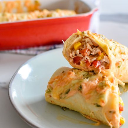 Enchilada van kip met mais en paprika