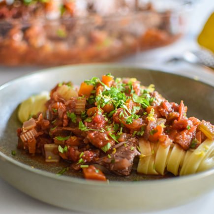 Osso Bucco van lambout met tagliatelle