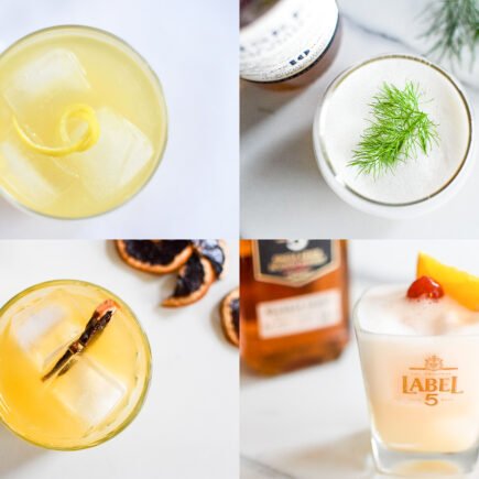 Sour cocktails - whisky, calvados of groene thee