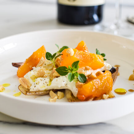 Geroosterde sjalot - Abrikoos - Burrata