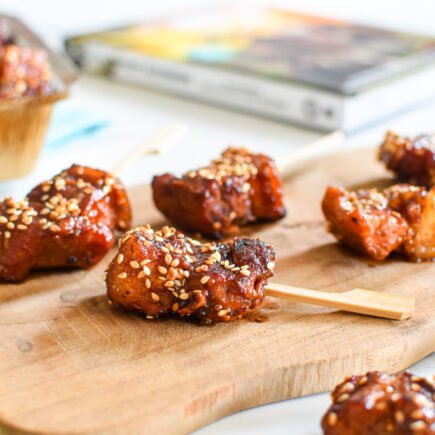 Pork belly burnt ends met appel-bbq-saus