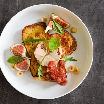 Wentelteefjes van briochebrood met Foie Gras en vijgen