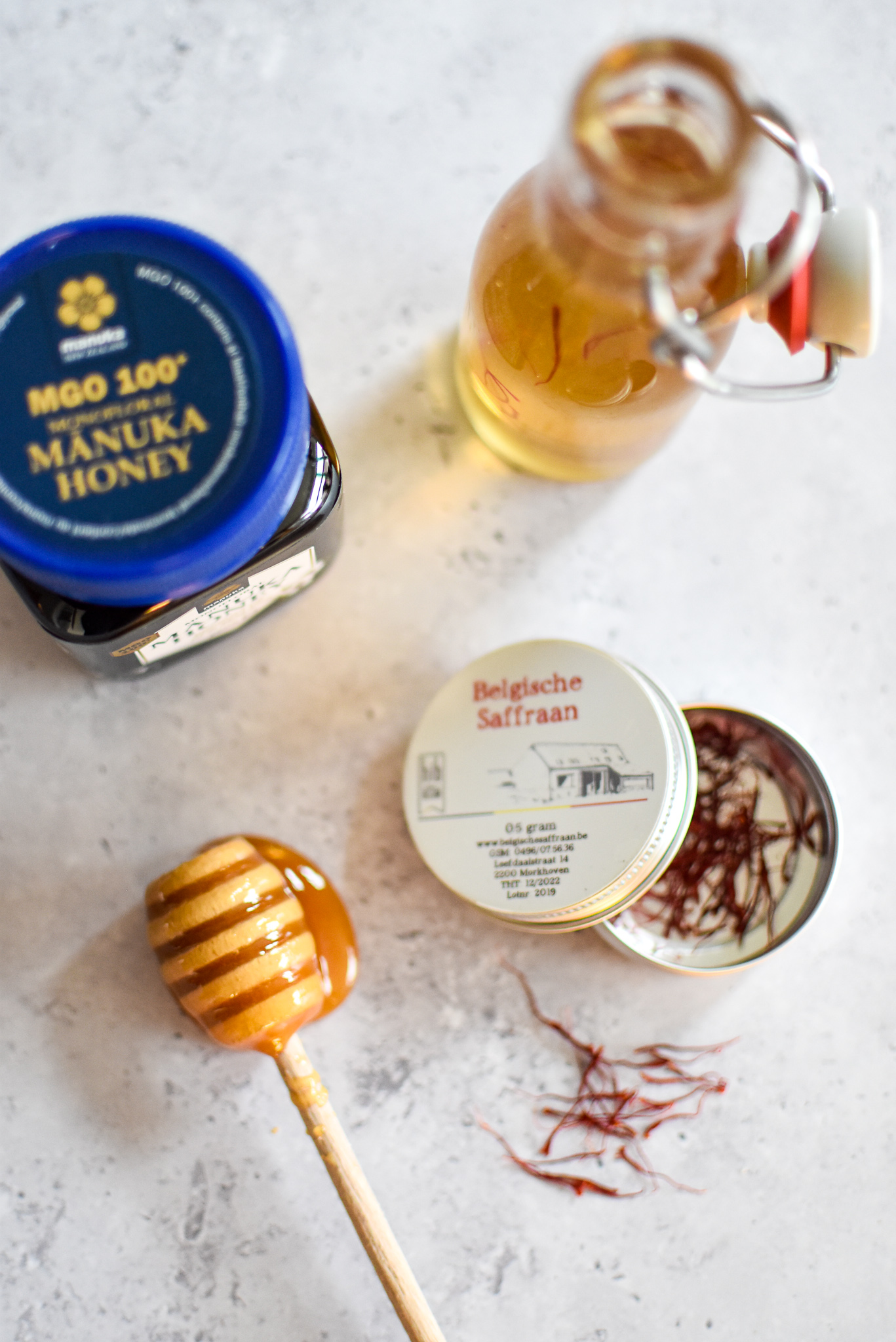 Old Fashioned: Calvados - Belgische saffraan - Honing