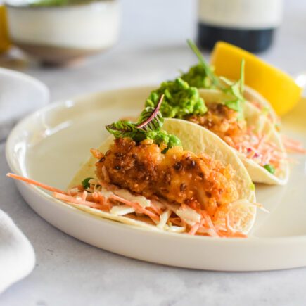 Taco - Koolsla - Rice Krispies Fish Fingers - Erwtenpuree