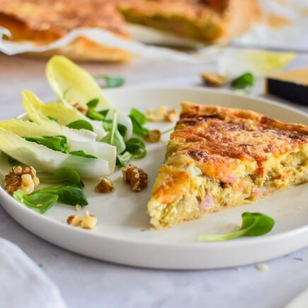 Quiche met witloof, beenham en kaas