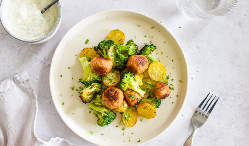 Shoarma-gehaktballetjes met broccoli en aardappel