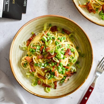Pasta carbonara - Pancetta & Doperwt
