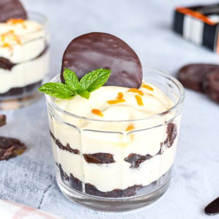 Tiramisu met sinaasappel en chocolade muffin