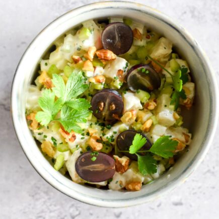 Stoofpotje van kalkoen met Waldorfsalade