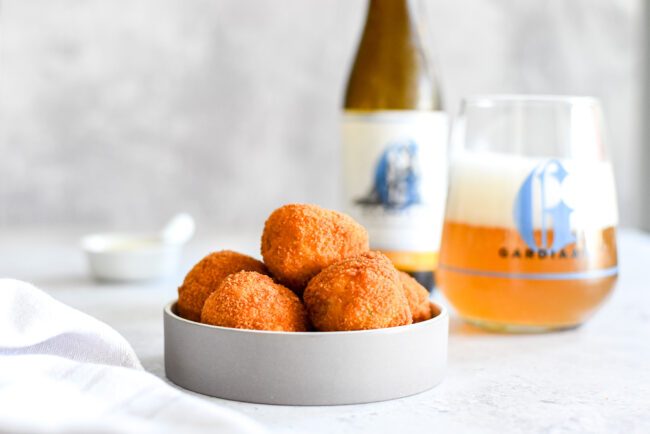 Gardiaan bier & arancini met ham. Een topmatch