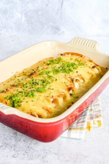 Cannelloni met vis, ricotta, prei en venkel