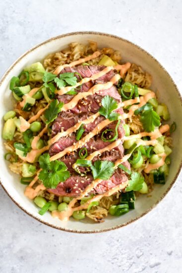 Inside Skirt Crispy Rice Bowl met avocado en Spicy Mayo