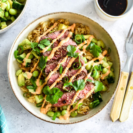 Inside Skirt Crispy Rice Bowl met avocado en Spicy Mayo